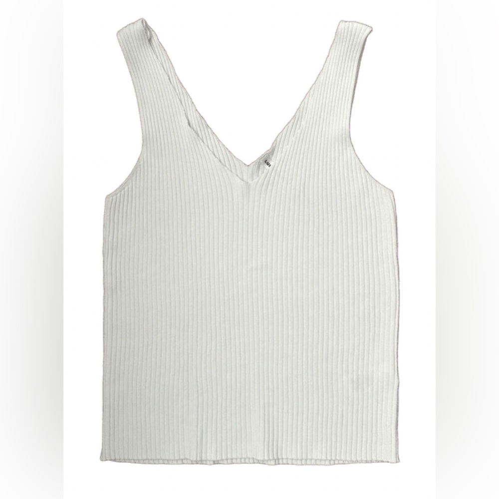 Lulu’s Basics Ribbed White Tank Top